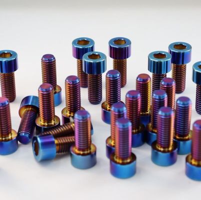 燃やされたチタニウムはチタニウムの合金DIN912の円柱ヘッド六角形のソケットの帽子のねじおよびボルトをボルトで固定する